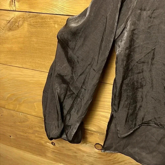 Krisa by revolve‎ women’s wrap surplice blouse, brown, long sleeve XS Oversized - Picture 7 of 12